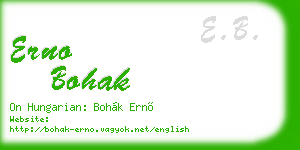 erno bohak business card