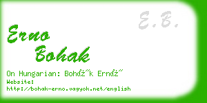 erno bohak business card